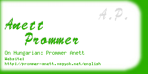 anett prommer business card